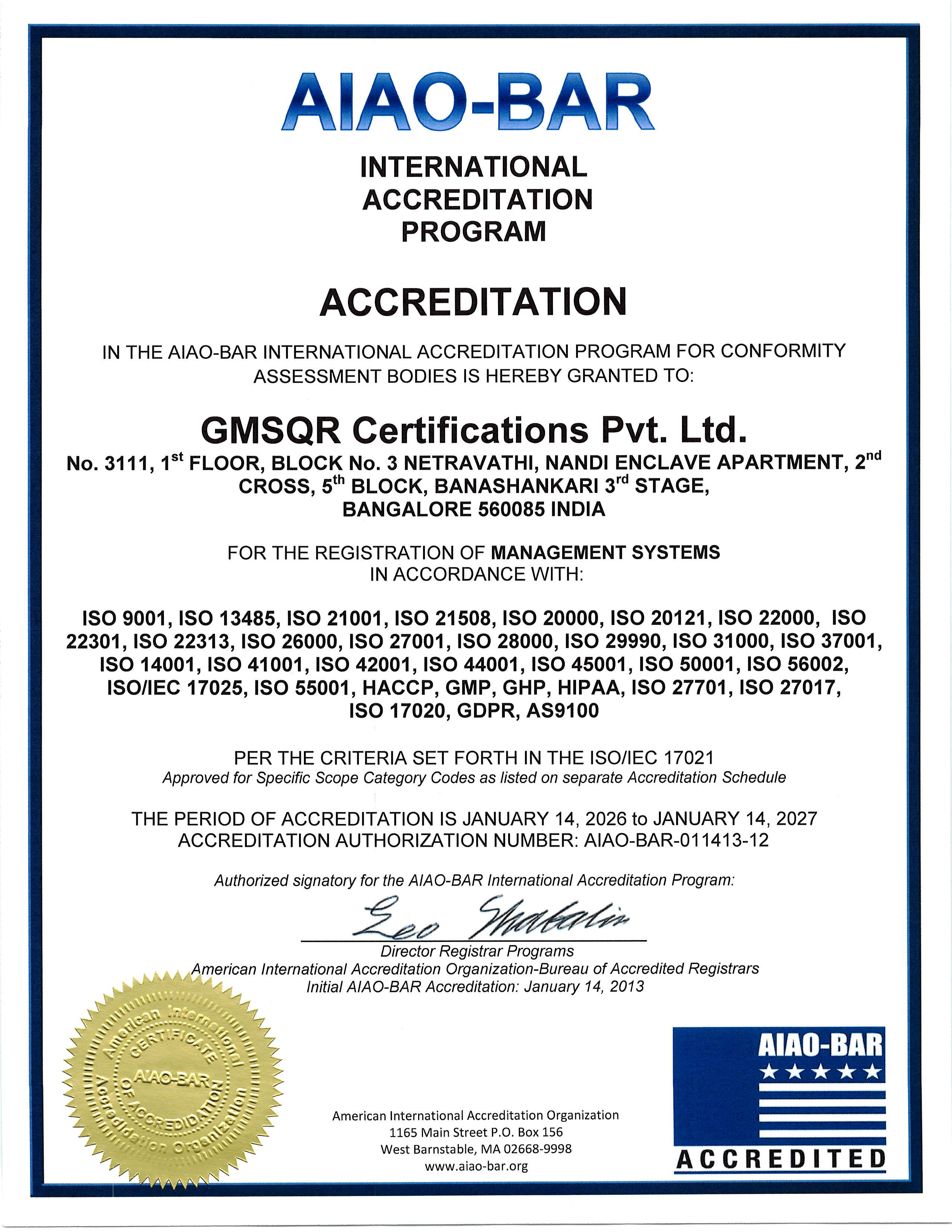 certificate